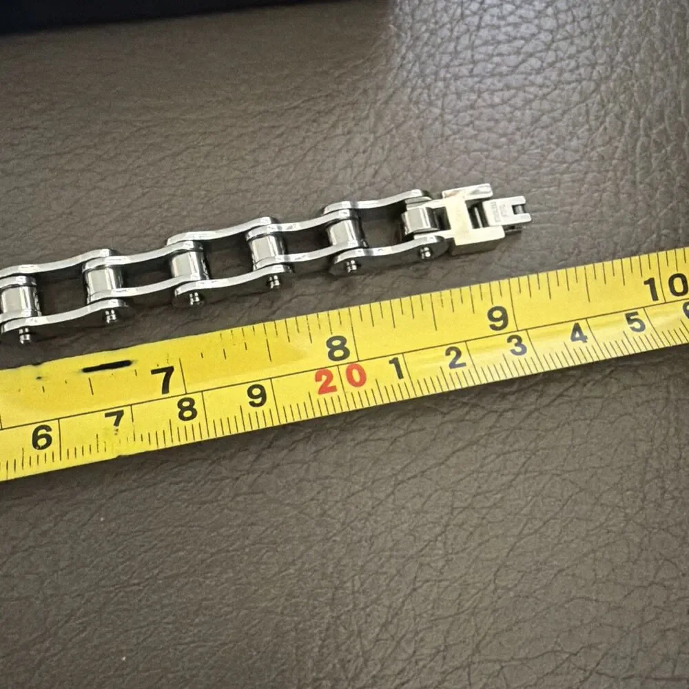 Mad Man Men’s Stainless Steel Link Cuff Bracelet Industrial Chain NIB 8.75”